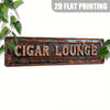 2D Flat 1pc Vintage Cigar Lounge Aluminum Sign 15.7" X 3.9" Wall Decor With 2D Flat Printing, Perfect For Bar, Cafe, Garage, Porch, And Outdoor Spaces, Cafe Decoration Vintage Wall Art Durable Wall Sign, Cigar Lounge Decor